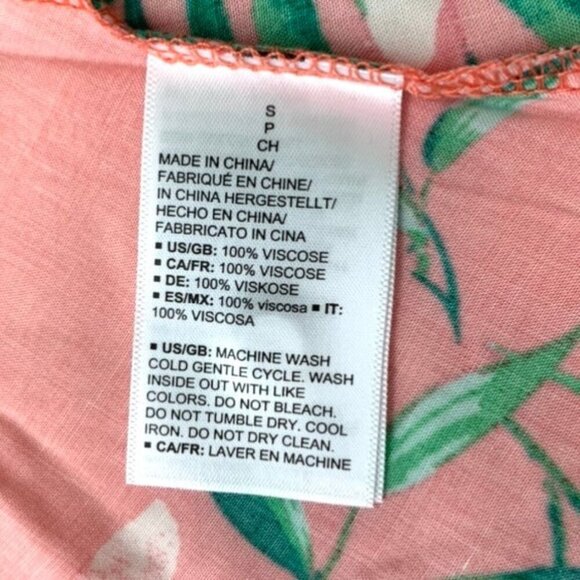 28 Palms Loose Fit Halter Neck Sleeveless Women's Maxi Dress Orange/Green Size S - Picture 6 of 8